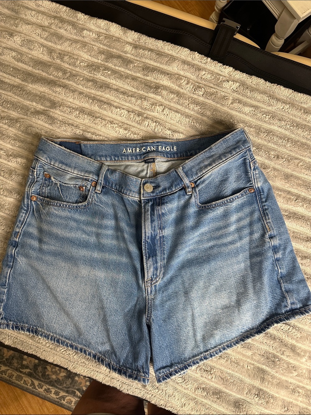 American Eagle Outfitters Distressed Light Blue Denim Cutoff Shorts